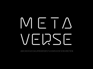 Tech font, digital thin alphabet, uppercase trendy letters from A to Z and numbers from 0 to 9 for you ui ux designs, vector illustration 10EPS