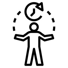 free,time outline style icon