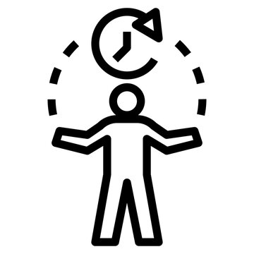 free,time outline style icon