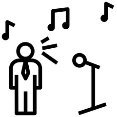 singer outline style icon