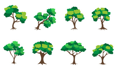 Collection of flat trees Icon. Can be used to illustrate any nature or healthy lifestyle topic.