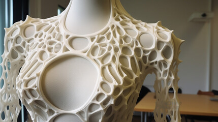 Obraz premium 3d printed dress white on a figurine