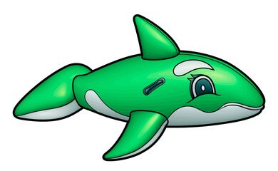 Cartoon cute doodle inflatable kids water fish.