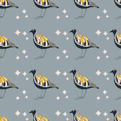 Pattern with plover bird.