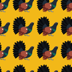 Pattern with capercaillie bird.