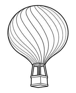 Cartoon cute doodle air balloon.