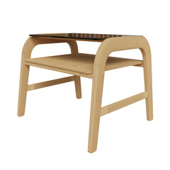 3D model render table design isolate on white