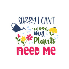 Gardening hand written lettering Mental health quote. Modern typographic slogan. Vector illustration