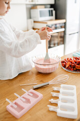 Homemade ice cream. Summer athmosphere