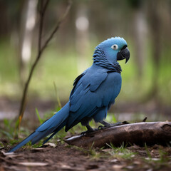 he Spix's macaw, the bird parrot. Created with AI