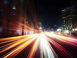 Rush Hour: Blurred City Lights Abstract Background
