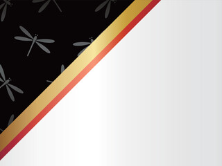 高級感のあるラインと和柄の背景　横位置　トンボ