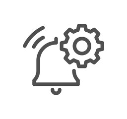 Notification related icon outline and linear symbol.