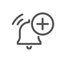 Notification related icon outline and linear symbol.	
