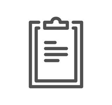 recommend clip art: Clipboard related icon outline and linear symbol.	
                    