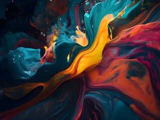 Color Swirls: Dynamic Paint Mixing Abstract Background