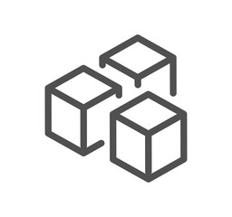 Abstract product related icon outline and linear symbol.