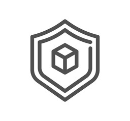 Abstract product related icon outline and linear symbol.