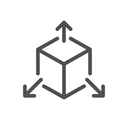 Abstract product related icon outline and linear symbol.