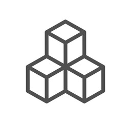 Abstract product related icon outline and linear symbol.