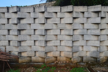 Fototapeta premium background pattern, shape, texture of walls or walls made of light brick material or white Hebel brick
