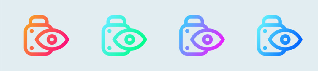 Private line icon in gradient colors. Privacy signs vector illustration.