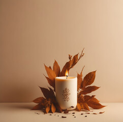 cup of coffee and candle Generate AI