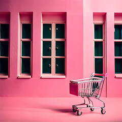 shopping cart in the city Generate AI