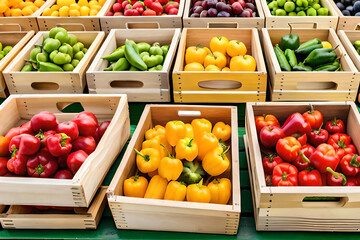 fruits and vegetables in market Generative AI