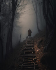 walking in the fog