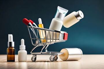 cart with bottle Generate AI