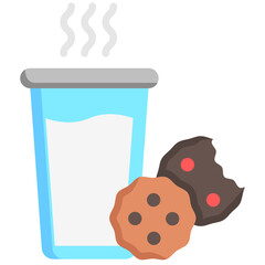 cookies, coffee and tea, breakfast food courts vector icons for web design, app, banner, flyer and digital marketing