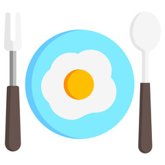 fried egg, breakfast food courts vector icons for web design, app, banner, flyer and digital marketing.