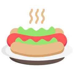 hot dog, breakfast food courts vector icons for web design, app, banner, flyer and digital marketing.