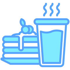 pancakes and drink, coffee, tea, food courts vector icons for web design, app, banner, flyer and digital marketing.