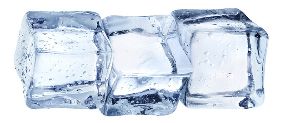 Three ice cubes cut out