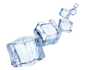 Falling ice cubes cut out © Yeti Studio