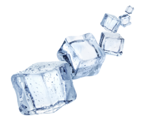 Falling ice cubes cut out