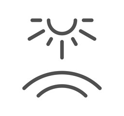 Sun protection related icon outline and linear symbol.	
