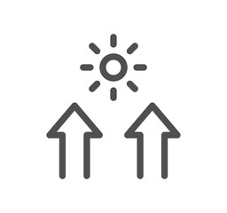 Sun protection related icon outline and linear symbol.	

