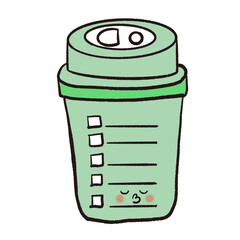 iced coffee cup (the character with hand-free drawing)