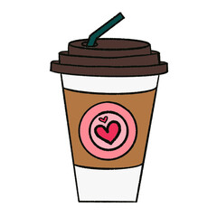 iced coffee cup (the character with hand-free drawing)