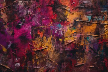 abstract painting with irregular, textured brushstrokes.