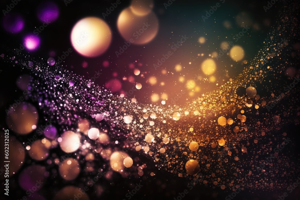 Poster abstract background with bokeh defocused lights and stars