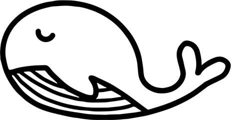 whale,black line
