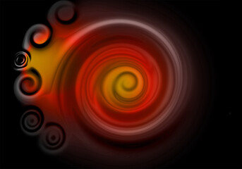 Fondo abstracto de espirales en tonos rojizos