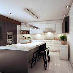 kitchen, modern and minimalist interior design