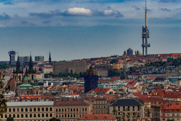 Obraz premium Cityscape of Prague with red roofs, Czech Republic, Europe. beautiful view