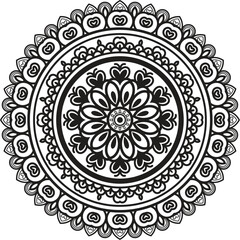 vector mandala decorative and ornamental design for coloring page, greeting card