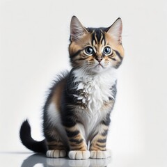 Fototapeta premium Cute Kitten in white background